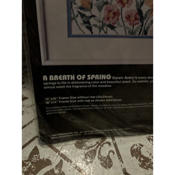 NIP Dimensions No Count Cross Stitch A Breath of Spring 14"x10" Floral - Picture 2 of 3